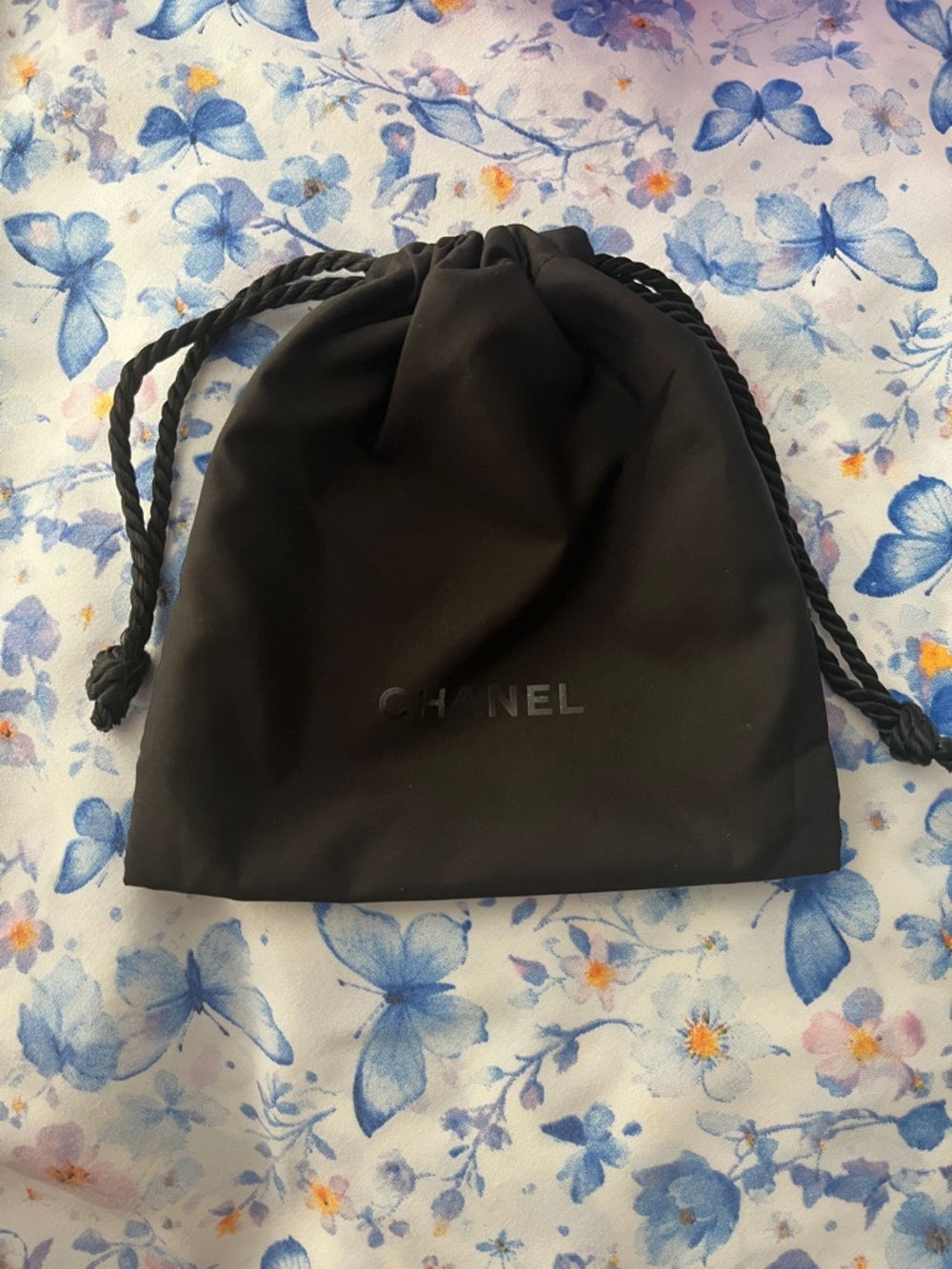 CHANEL Black Drawstring Pouch